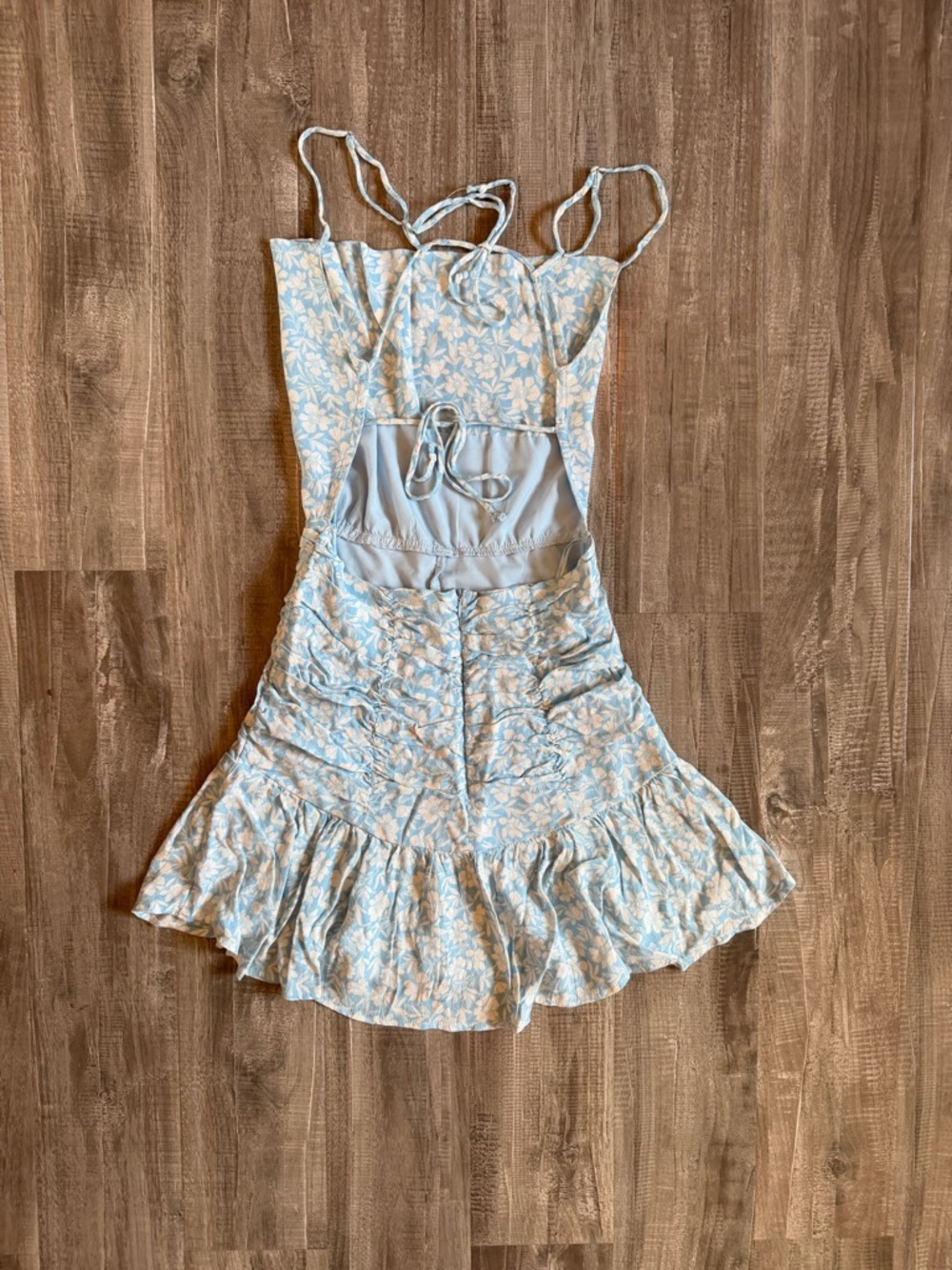 Light Blue Floral Ruffle Sundress - Picture 4 of 8